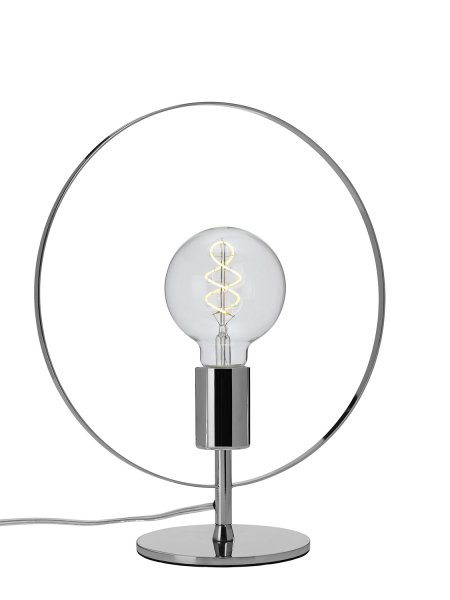 Spartan ringo 35cm Chroom tafellamp Van Cottex - De Spartan Ringo metalen tafellamp is een moderne en minimalistische lamp die de aandacht trekt met zijn elegante ronde design.