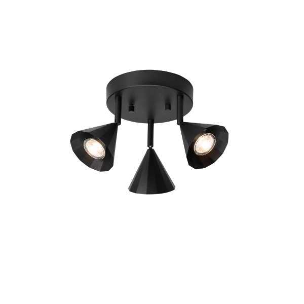  Rain 3 Zwart spot Van CO Bankeryd - De plafondlamp verspreidt een egaal licht dat een aangename sfeer creëert en door de stijlvolle vorm is het een discreet maar elegant detail in allerlei interieurs.