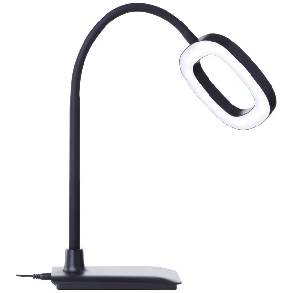 Maskat 43cm Zwart bureaulamp Van Brilliant - De helderheid is in drie standen instelbaar met een praktische dimmer op de lampvoet, waardoor je de verlichting eenvoudig kunt aanpassen aan je behoeften.