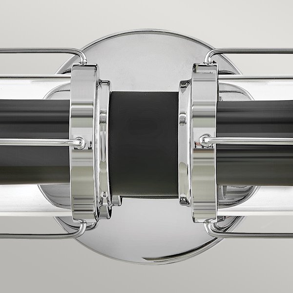 Masthead 60cm Chroom badkamerlamp Van Elstead Lighting - Deze is voorzien van twee cilinders van helder glas die de lichtbronnen omringen en een gelijkmatige en aangename lichtverdeling creëren.
