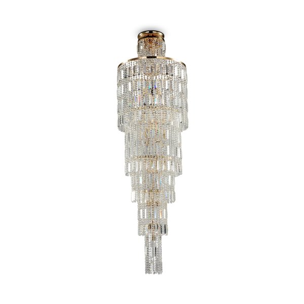Niagara Ø50 Goud kristal Van Maytoni - Met zijn indrukwekkende vorm en tijdloze elegantie is Niagara niet alleen een lichtpuntje - Het is een prachtige blikvanger die alle aandacht naar zich toe trekt.