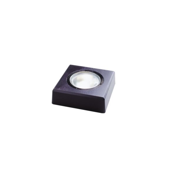 Lichtplaat 9x9cm Zwart tafellamp Van Frilight - De lichtplaat wordt geleverd met een snoer van 2,2 m, een aan/uit-schakelaar en een stekker.
