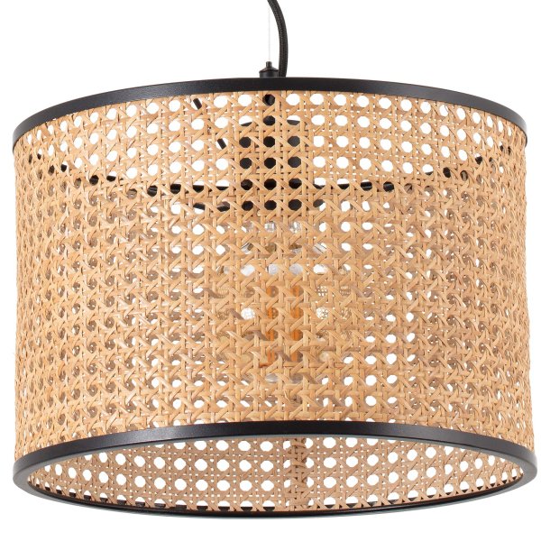 Mambo 5x Ø32 Natuur hanglamp Van Faro Barcelona - De lampenkap heeft een diameter van 32 cm en zorgt voor een natuurlijke en warme lichtverdeling die de sfeer in de kamer verbetert.