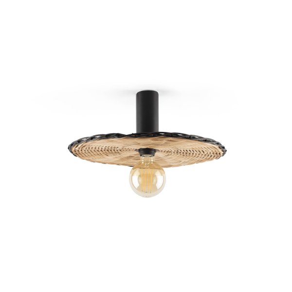  Costas Ø40 Natuur wandlamp Van Faro Barcelona - Costas is een moderne wandlamp met een kap van natuurlijk rotan en een stijlvolle uitstraling.