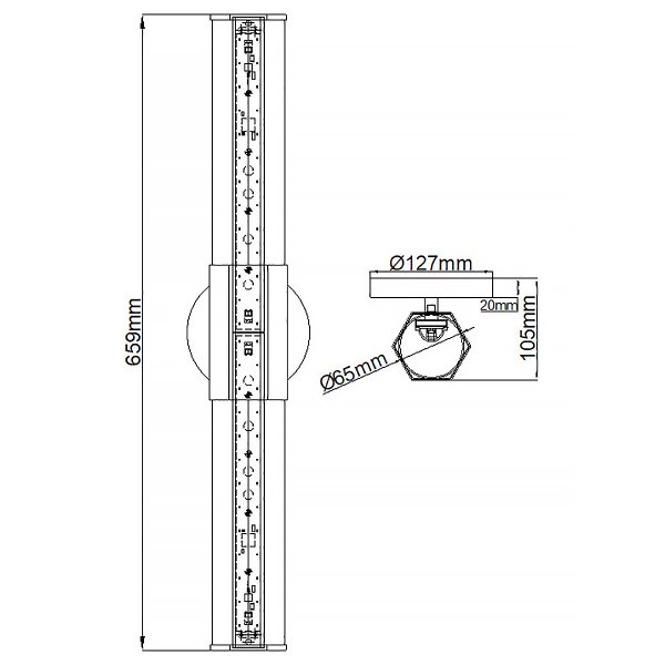 Facet 65cm Chroom badkamerlamp Van Elstead Lighting - Facet is een moderne en stijlvolle badkamerlamp die functionaliteit en esthetiek combineert.