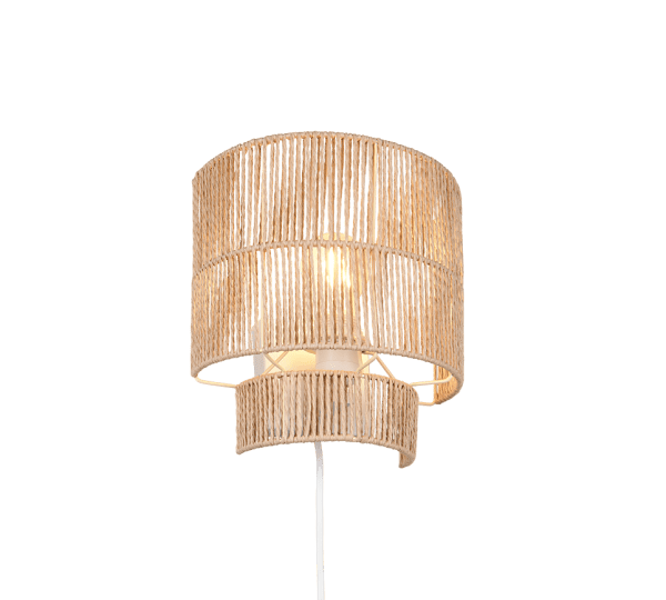 Satna 24cm Natuur wandlamp Van Trio Lighting - Satna is een moderne wandlamp met een eenvoudig design.