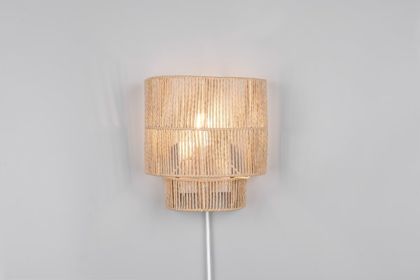Satna 24cm Natuur wandlamp Van Trio Lighting - Satna is een moderne wandlamp met een eenvoudig design.