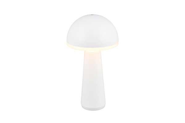 Fungo 30cm Wit Draagbare Van Trio Lighting - De draagbare tafellamp Fungo combineert een tijdloos design met innovatieve functies, waardoor het een favoriet is onder de oplaadbare lampen.