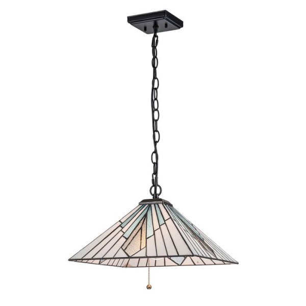 Alderley 38cm Veelkleurig Van Elstead Lighting - De Alderley-serie is een nieuwe interpretatie van Tiffany-stijl kunstglasverlichting met een moderne eenvoud.