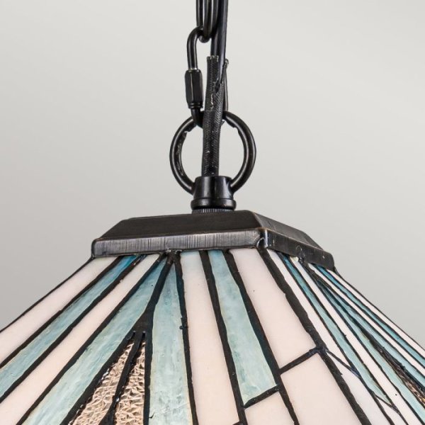 Alderley 38cm Veelkleurig Van Elstead Lighting - De Alderley-serie is een nieuwe interpretatie van Tiffany-stijl kunstglasverlichting met een moderne eenvoud.