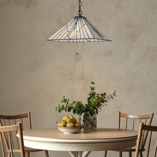 Alderley 38cm Veelkleurig Van Elstead Lighting - De Alderley-serie is een nieuwe interpretatie van Tiffany-stijl kunstglasverlichting met een moderne eenvoud.