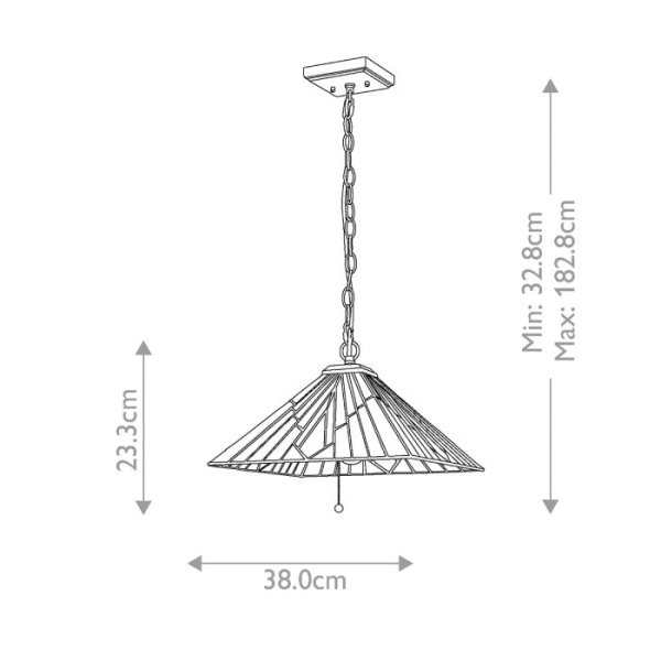 Alderley 38cm Veelkleurig Van Elstead Lighting - De Alderley-serie is een nieuwe interpretatie van Tiffany-stijl kunstglasverlichting met een moderne eenvoud.