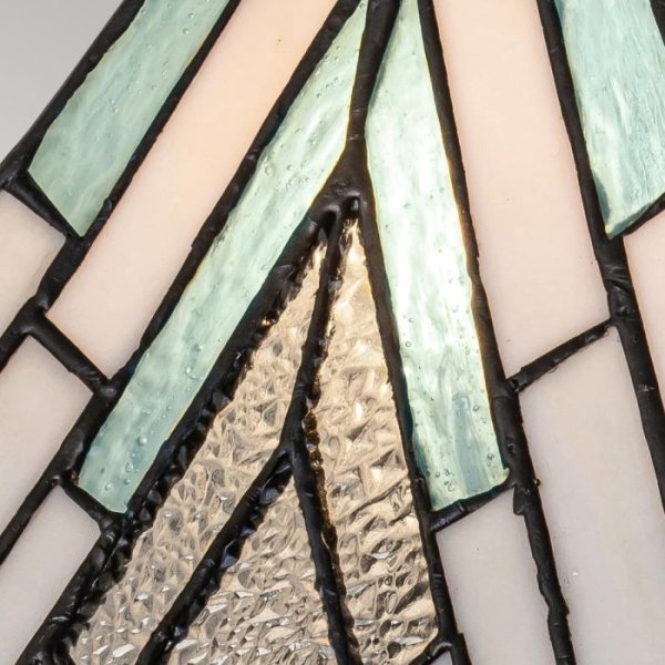 Alderley 35cm Veelkleurig Van Elstead Lighting - De metalen onderdelen hebben een diepe vintage bronzen afwerking en een klassiek art-decodesign, wat zorgt voor een tijdloze en elegante uitstraling.