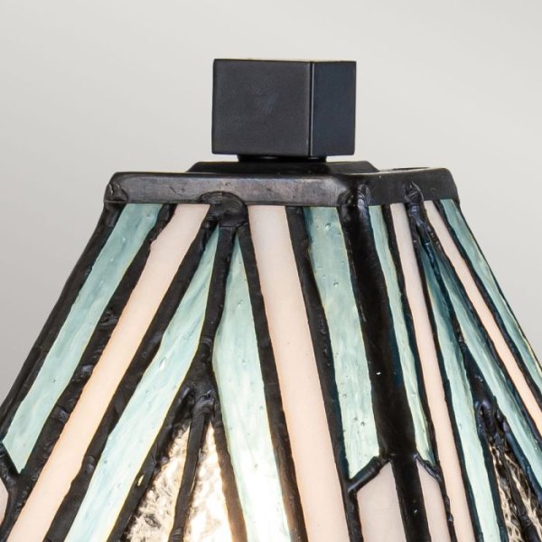 Alderley 32cm Veelkleurig Van Elstead Lighting - De metalen onderdelen hebben een diepe vintage bronzen afwerking en een klassiek art-decodesign, wat zorgt voor een tijdloze en elegante uitstraling.