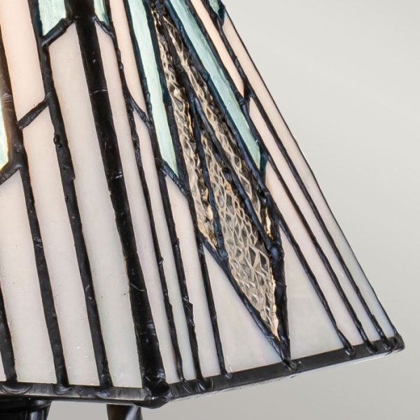 Alderley 32cm Veelkleurig Van Elstead Lighting - De metalen onderdelen hebben een diepe vintage bronzen afwerking en een klassiek art-decodesign, wat zorgt voor een tijdloze en elegante uitstraling.