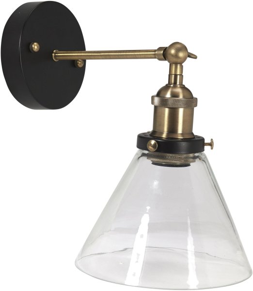 Lambda 18cm Zwart badkamerlamp Van PR Home - Omdat de glazen kap met de hand wordt gemaakt, kunnen er af en toe luchtbelletjes in het glas zitten en kunnen er ongelijkheden in de dikte van het glasoppervlak voorkomen.