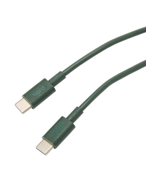 USB-C naar USB-C Donkergroen Van Kord - Deze 1,8 meter lange USB-C-kabel van duurzaam PVC is zorgvuldig op kleur afgestemd en past perfect bij uw Cuboid van Kord.