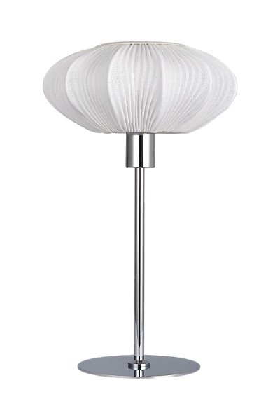 Mamsell 37cm Chroom tafellamp Van Aneta Lighting - De Mamsell tafellamp is bekleed met fijn geplooide stretchstof die zorgt voor een aangenaam, licht gedempt licht.