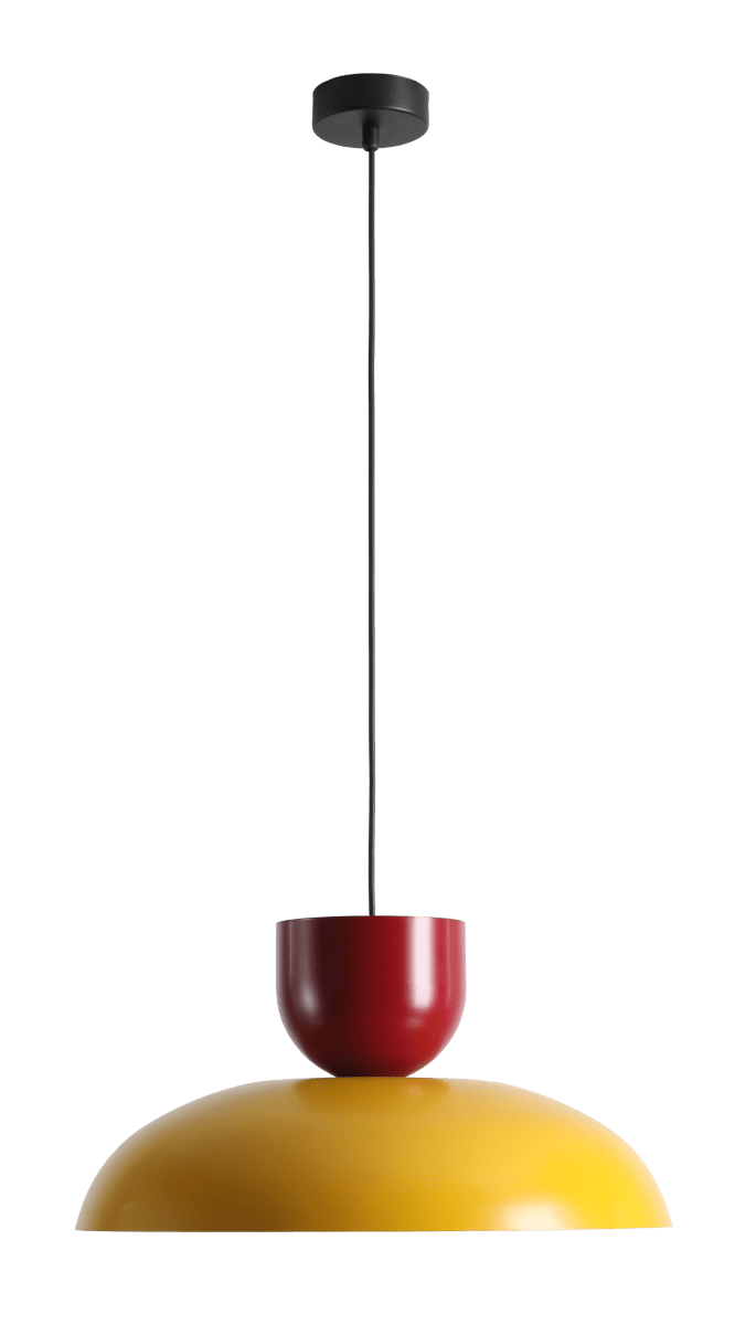 Ella Ø47 Geel/rood hanglamp Van Artera - Met zijn prachtige kleuren mosterdgeel en bordeauxrood is het een speels en stijlvol element in het interieur.