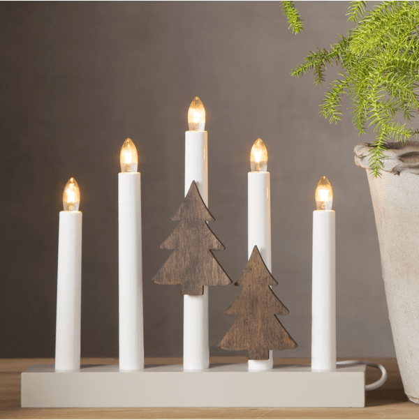 Kaarsenring 2-Pack Bruin Van Star Trading - Verander de look en versier uw Adventkandelaar of LED-kaars met deze door Kerstmis ge&iuml;nspireerde decoraties van hout.