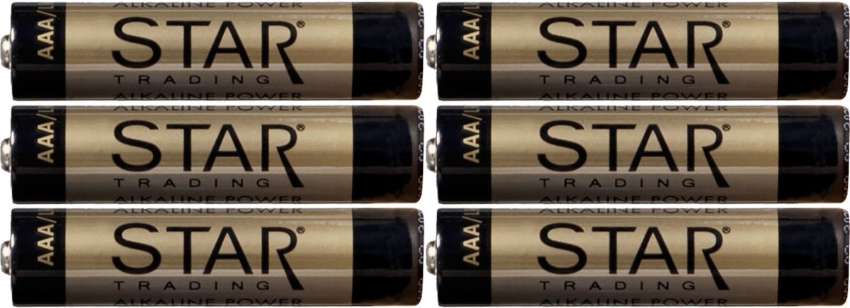 Batterij 6 Stuks AAA 1,5V Power Alkaline Goud Van Star Trading - 