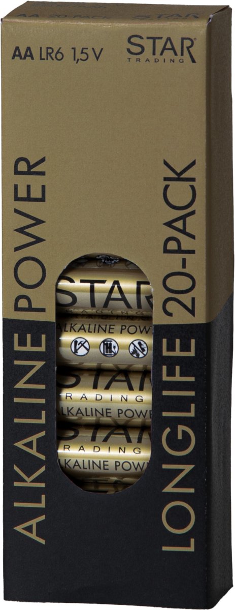 Batterij 20 Stuks AA 1,5V Power Alkaline Goud Van Star Trading - 