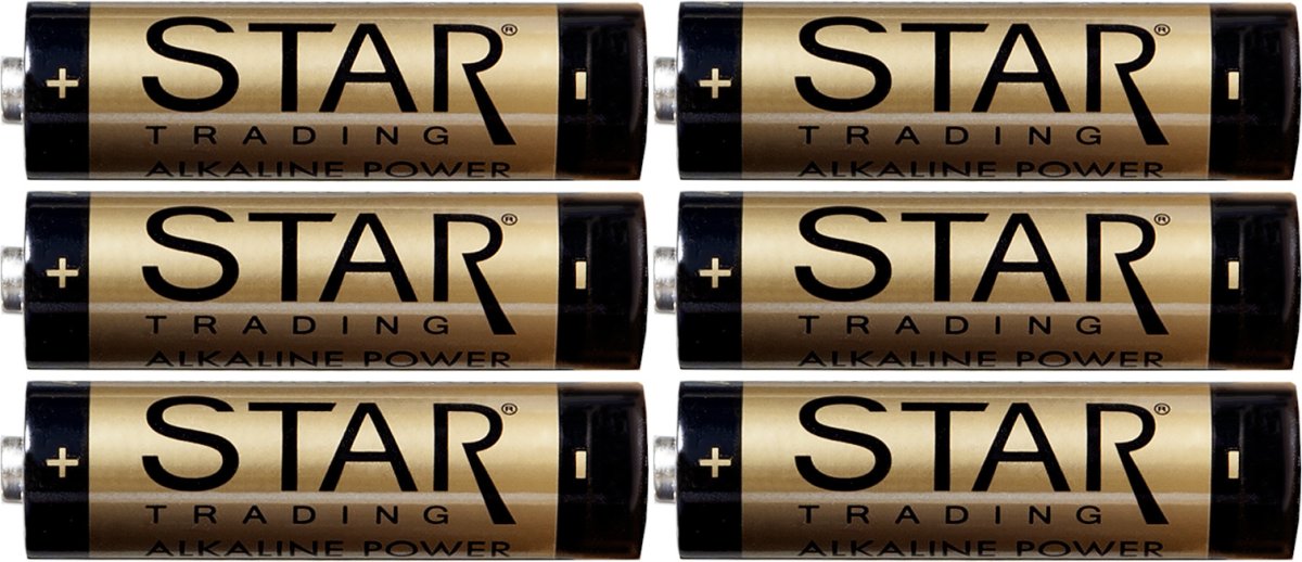 Batterij 6 Stuks AA 1,5V Power Alkaline Goud Van Star Trading - 