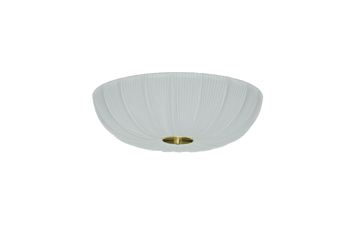 Lady Ø45 Wit plafondlamp Van Aneta Lighting - De combinatie van het lichte textiel en de messing details geeft de lamp een stijlvolle en tijdloze uitstraling.