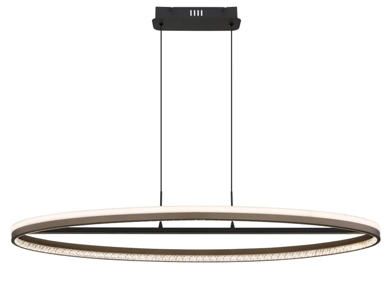 Della 100cm Grijs hanglamp Van Globo Lighting - Perfekt f&ouml;r vardagsrum och matsalar, d&auml;r den skapar en inbjudande atmosf&auml;r och en modern touch.