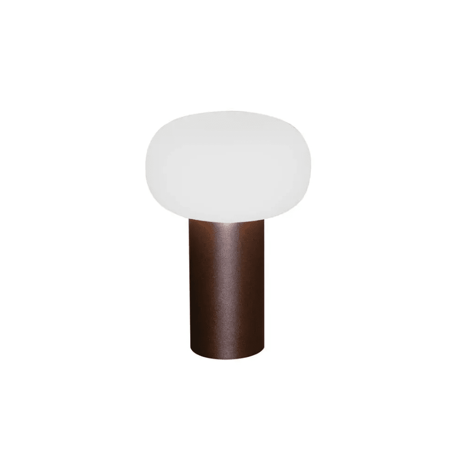Antibes 20cm Roest Draagbare Van Konstsmide - De lamp heeft een dimmer waarmee u de helderheid en kleurtemperatuur kunt aanpassen.
