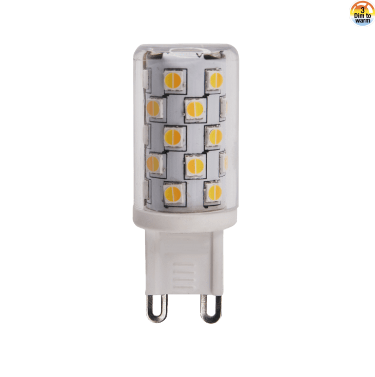 LED G9 4W 3-staps Dim to Warm Van Unison - LED G9 4W 3-staps dim tot warm geheugen dimbaarDe nieuwe revolutionaire G9 die met een simpele druk op de knop; Met de aan/uit-schakelaar/dimmer verandert u de kleurtemperatuur van 3000K, 2500K en 2200K.