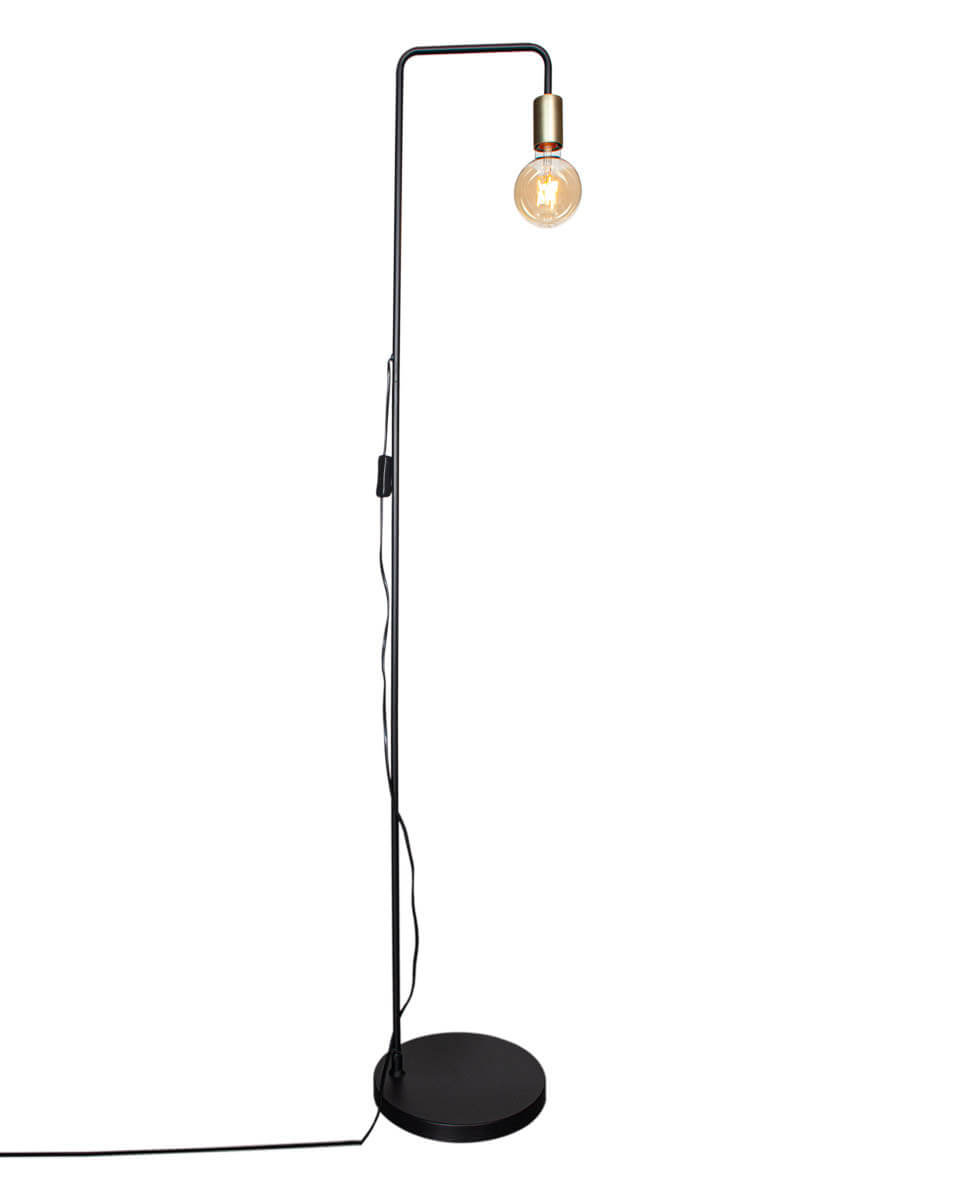 Fondi Zwart vloerlamp Van By Rydéns - Ideaal voor wie wil dat de lamp naadloos opgaat in de rest van het interieur en niet te veel ruimte inneemt.