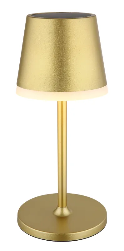 Bordslampa LED Goud solarlamp Van Globo Lighting - Den diskreta designen sm&auml;lter in i alla milj&ouml;er och med IP44-klassning &auml;r den t&aring;lig mot v&auml;der och vind.