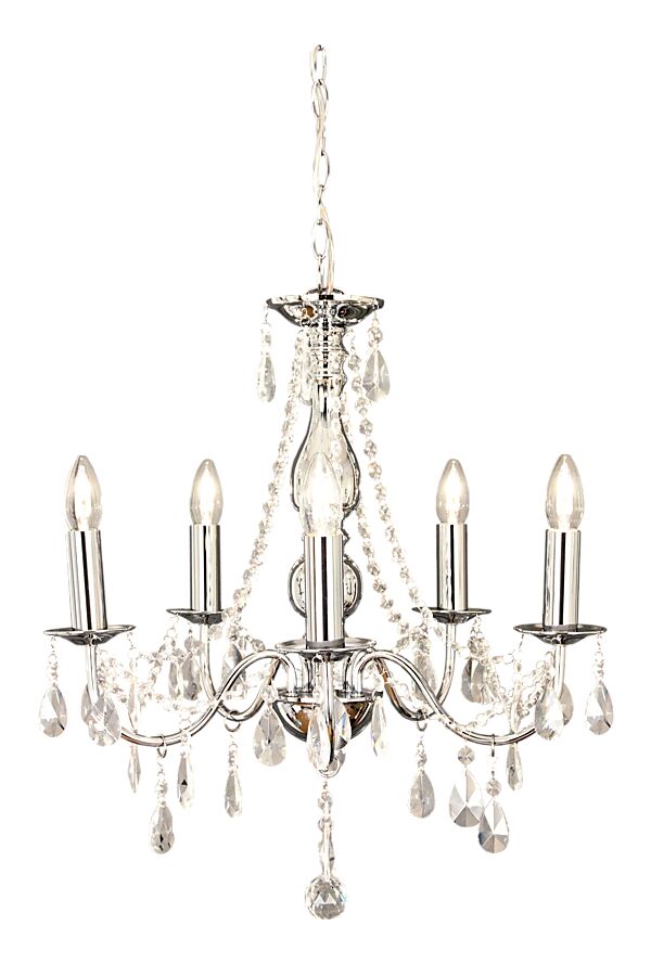 Granville Ø60 Chroom hanglamp Van Aneta Lighting - Dankzij de chromen afwerking en sprankelende kristallen details verspreidt het een betoverend licht en creëert het een verfijnde sfeer.