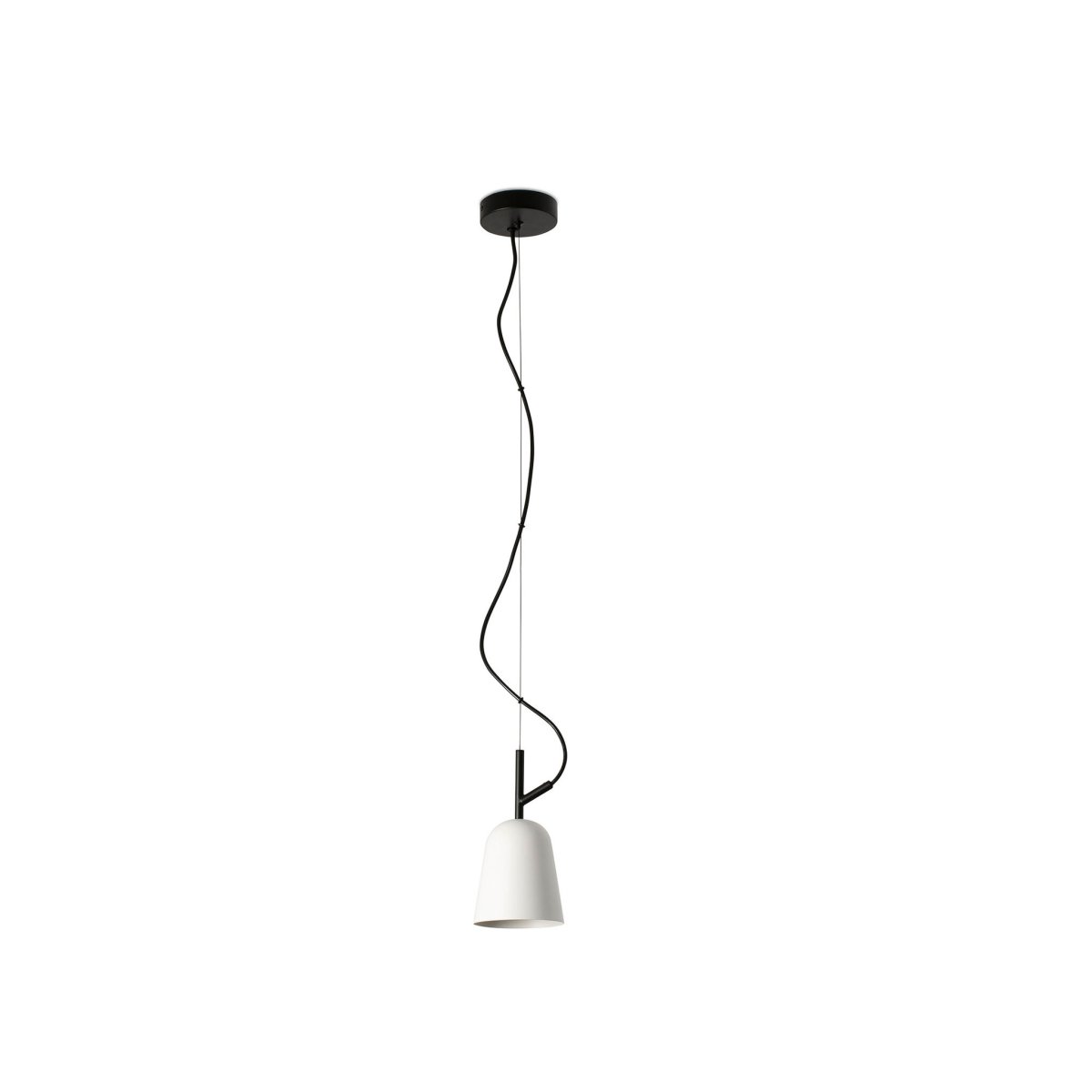  Studio Ø10 Wit hanglamp Van Faro Barcelona - De unieke kabelklem in de vorm van een boomtak geeft de lamp een persoonlijk en speels karakter.