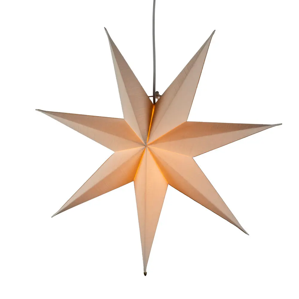 Papieren Ster Ø78 Wit Van Konstsmide - Prachtige papieren ster in klassieke witte kleur, 78 cm in diameter &ndash; Een stijlvolle kerstdecoratie met een rustieke uitstraling.