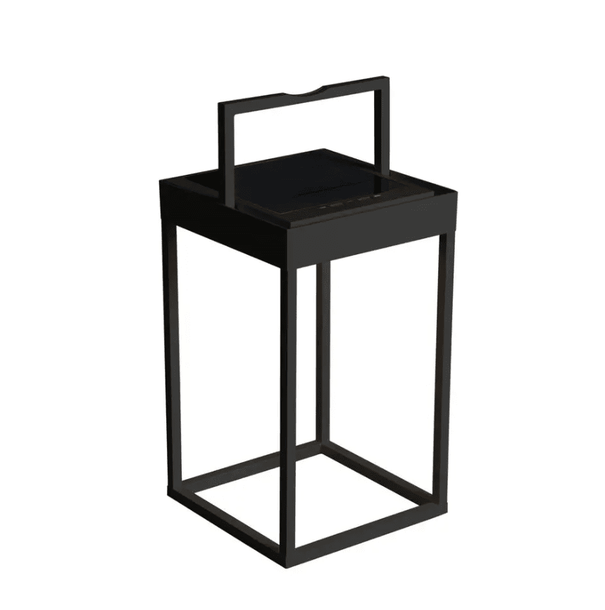 Portofino 30cm Zwart solarlamp Van Konstsmide - De lamp wordt opgeladen met het zonnepaneel op 20 uur of met de meegeleverde USB-C-kabel op 6 uur.