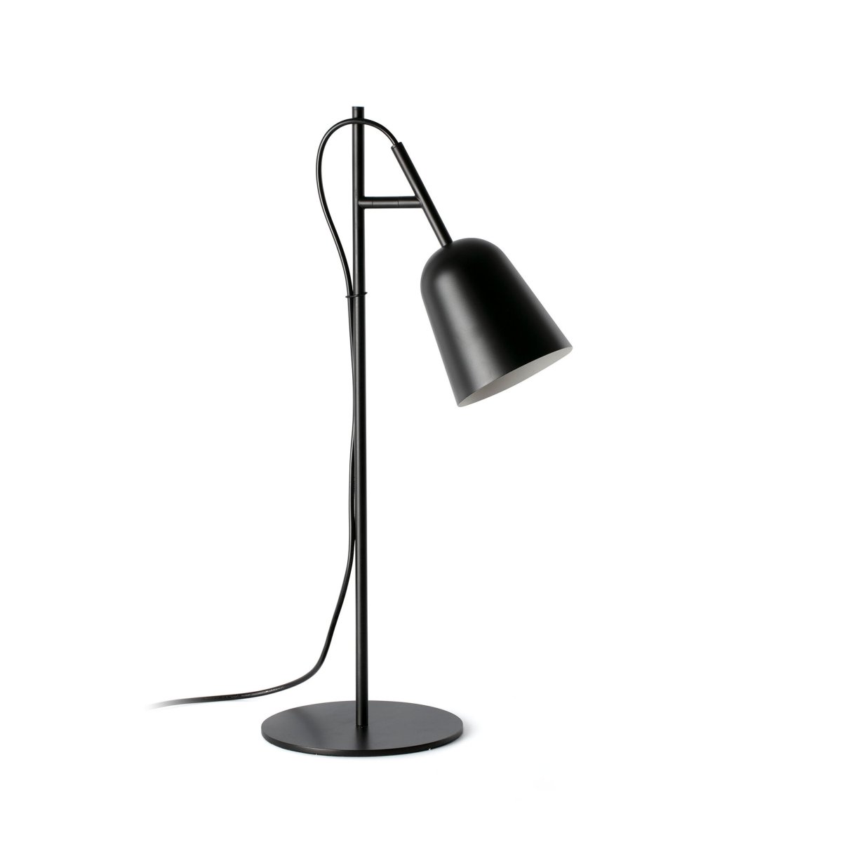 Studio 55cm Zwart bureaulamp Van Faro Barcelona - Het kenmerk van de lamp is de decoratieve kabelklem in de vorm van een boomtak, een uniek detail dat karakter toevoegt.