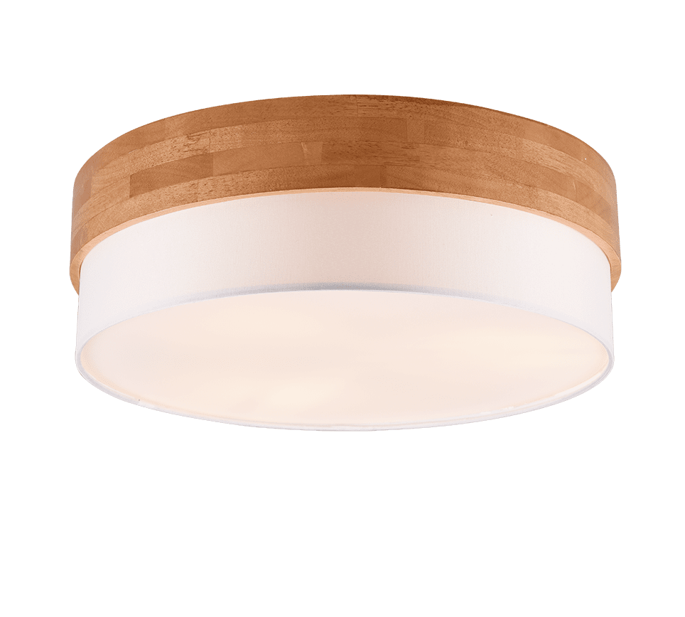 Seasons Ø50 Wit plafondlamp Van Trio Lighting - De Seasons plafondlamp combineert eenvoudige vormen met natuurlijke materialen en cre&euml;ert een harmonieuze en uitnodigende sfeer.