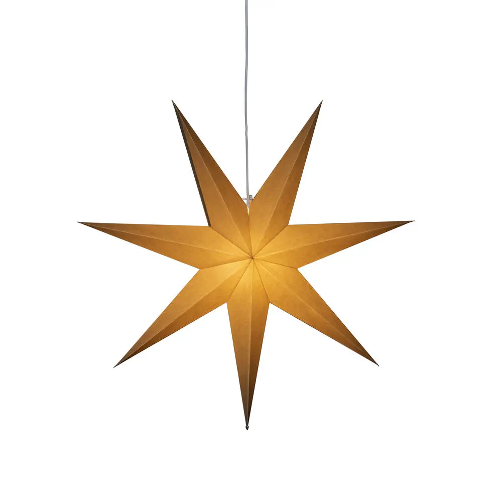 Papieren Ster Ø78 Beige Van Konstsmide - Ideaal om in het raam te hangen of tegen een mooie muur &ndash; een tijdloze decoratie die elke kamer met haar eenvoudige elegantie verfraait.