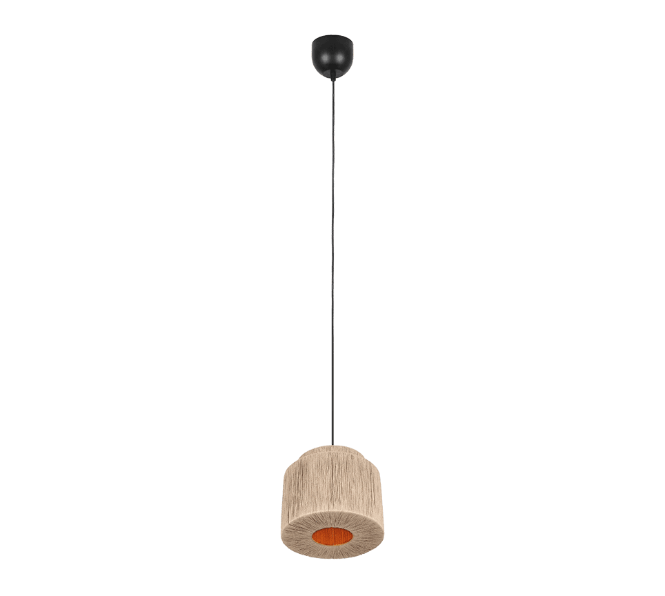 Smilla Ø30 Natuur hanglamp Van Trio Lighting - De Smilla hanglamp combineert een boho-stijl met natuurlijke elementen en cre&euml;ert een warme en uitnodigende sfeer in huis.
