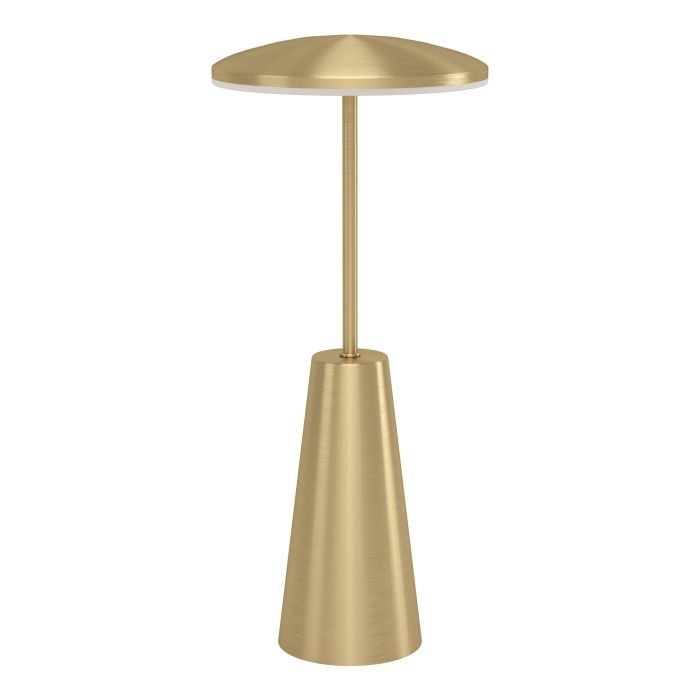 Piccola 28cm Geborsteld messing Draagbare Van Eglo - De lamp is eenvoudig te bedienen met een touchdimmer en wordt opgeladen via USB, waardoor de lamp draadloos is en eenvoudig mee te nemen.
