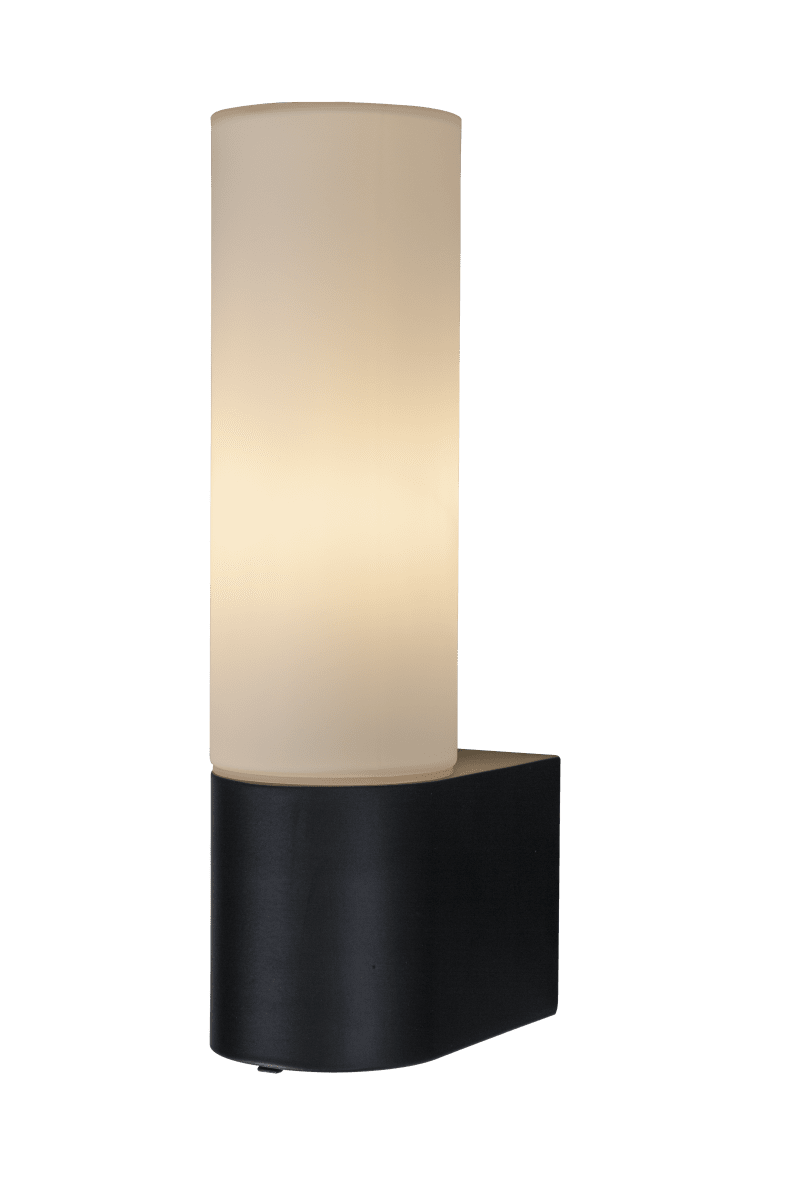 Cosenza 25cm Zwart badkamerlamp Van Aneta Lighting - Praktisch stopcontact aan de onderkant voor het aansluiten van bijvoorbeeld: een haardroger en een scheerapparaat.