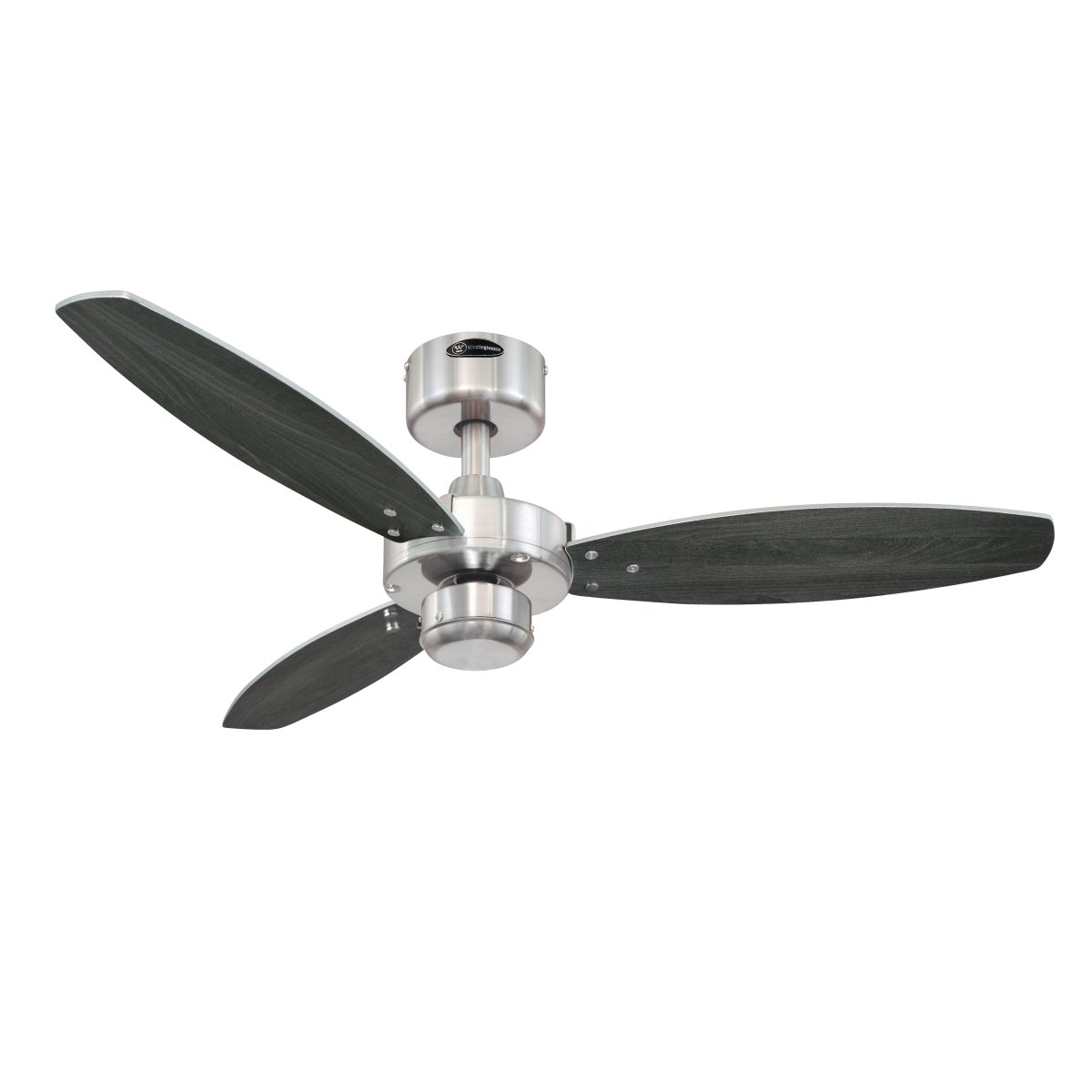 Jet I Ø105 Geborsteld staal Van Westinghouse - Dankzij de omkeerfunctie zorgt de ventilator in de zomer voor verkoeling en in de winter voor een warme luchtcirculatie, voor optimaal comfort het hele jaar door.