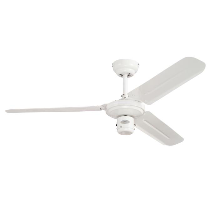 Industrial Ø122 Wit Van Westinghouse - De stille (57 dB) AC-motor van koudgewalst staal zorgt voor een efficiënte luchtcirculatie in de zomer en een optimale warmteverdeling in de winter.