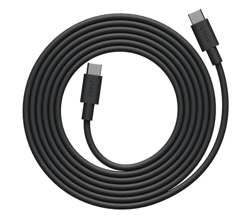 Cable 1 USB C to USB C Charging Cable, 2m Zwart Van Avolt - Perfect te combineren met andere producten van Avolt &ndash; Functie en vorm komen samen, waar u ook bent.