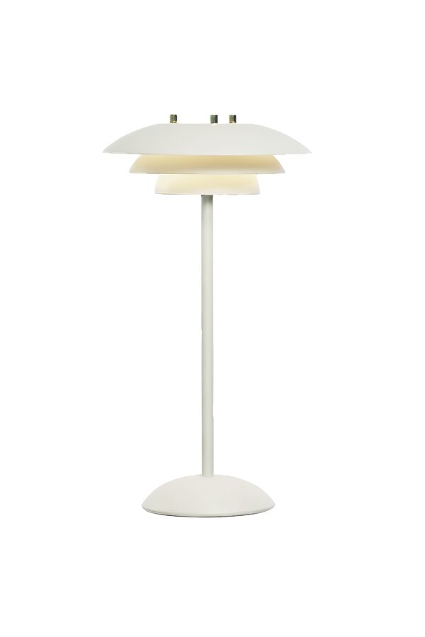 Epsilon 37cm Wit Draagbare Van Aneta Lighting - Epsilon is een elegante, draagbare tafellamp voor gebruik binnenshuis met een tijdloos design en een touchdimmer die discreet op de voet is geplaatst.