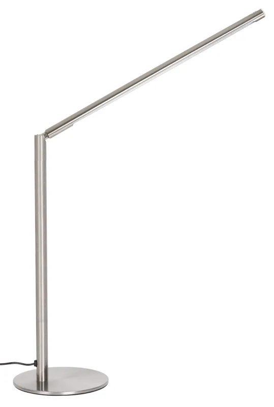 Carlo 40cm Nikkel bureaulamp Van Globo Lighting - Den inbyggda dimmerfunktionen l&aring;ter dig anpassa ljusstyrkan, medan touchstr&ouml;mbrytaren g&ouml;r anv&auml;ndningen smidig - idealisk f&ouml;r moderna hem d&auml;r b&aring;de funktion och estetik &auml;r viktiga.
