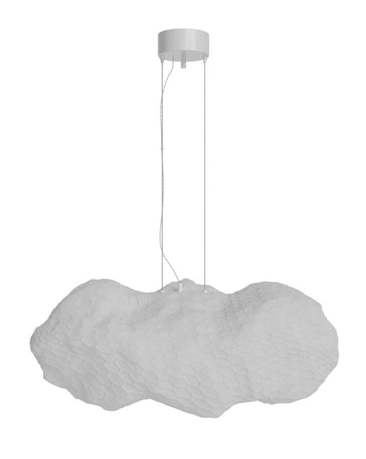 Nuevo 76cm Wit hanglamp Van By Rydéns - Nuevo is een vrouwelijke en elegante lamp met zijn unieke vorm, gemaakt van een net in de vorm van een dromerige wolk.
