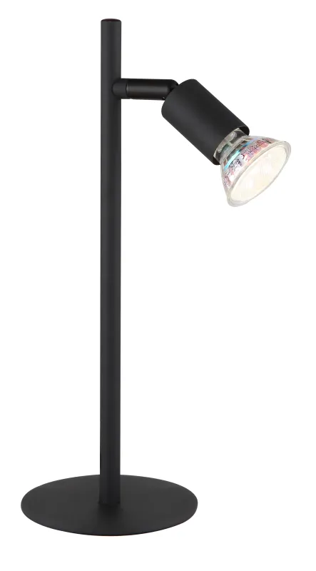 Matrix 30cm Zwart bureaulamp Van Globo Lighting - Den runda basen och det raka metallr&ouml;ret i mattsvart ger ett modernt och elegant uttryck.
